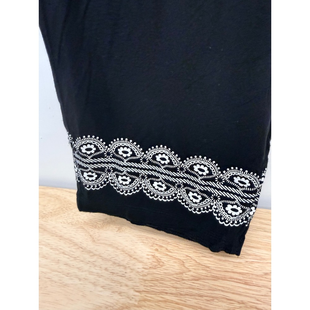 Soma Pajama Set Womens XL Black White Medallion Print Tunic Pants Lounge 2pc #49 - Picture 4 of 7
